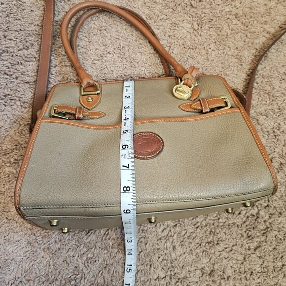 Dooney & Bourke R212 Buckle Satchel AWL Leather Crossbody Top Handle Beige USA - Picture 16 of 16